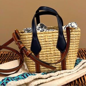 Tory Burch Perry Straw Nano Tote